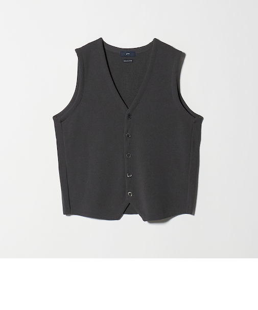＜gim＞25F H/MLN ニット ジレ ベスト -ウォッシャブル-