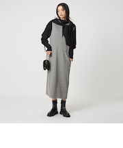 ［size SHORTあり］カルゼ キーネック ジャンパースカート