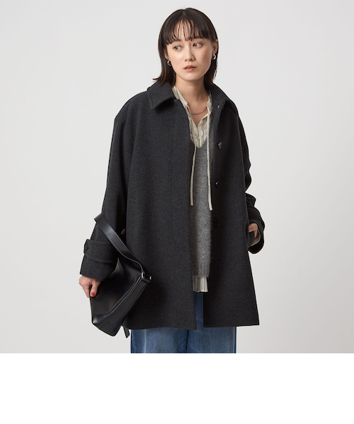 セントデールウール ノーカラーミドルコート　36 グリーンレーベルリラクシング green label relaxing（グリーンレーベルリラクシング）の