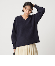 FOXブレンド フォルム Vネック ニット プルオーバー