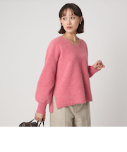 FOXブレンド フォルム Vネック ニット プルオーバー