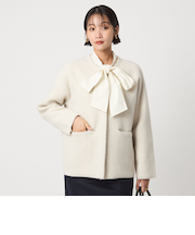 ［size SHORTあり］FOXブレンド セッケツ ノーカラー カーディガン