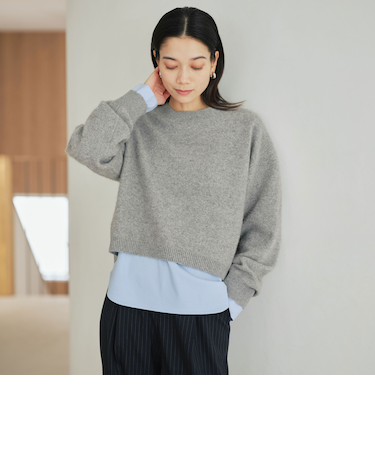 FOXブレンド ラメ フォルム ドルマン ニット プルオーバー