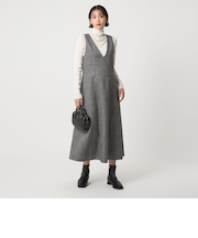 ［size SHORTあり］TWEEDY  ツイーディー Vネック フレア ジャンパースカート