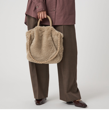 フェイクファー2WAY トートバッグ / ショルダーバッグ