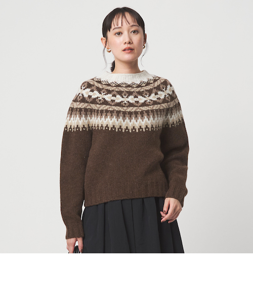 アローズ別注★超美品Harley of Scotland ノルディック柄セーター 別注】＜Harley of Scotland＞ノルディック プルオーバー ニット