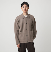 コットン ポリエステル ポロ カーディガン