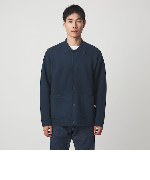 コットン ポリエステル ポロ カーディガン