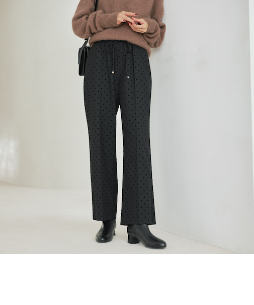 【結論シリーズ】ニーハイフレアパンツ ウラキモウ ドット［size SHORT/TALLあり］