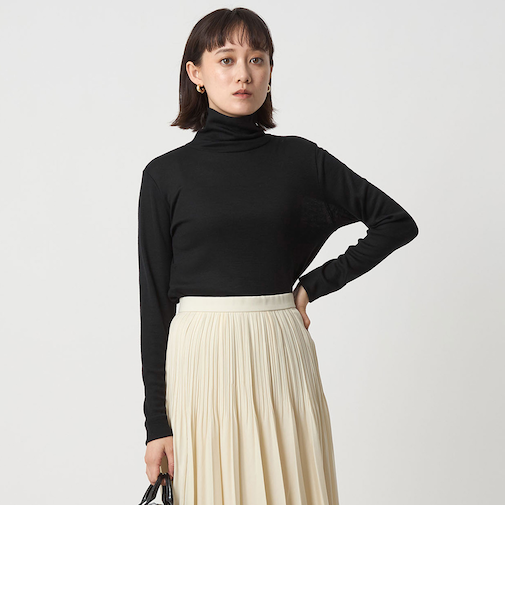 ウール フライス タートルネック カットソー ウォッシャブル