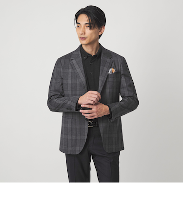 GLR CLOTH フラノ柄 2B RG ジャケット -ストレッチ-