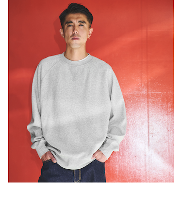 リバーシブル クルーネック スウェット