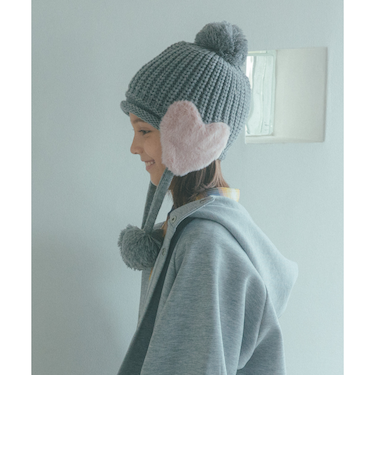 ハートモチーフ ニットキャップ / 帽子 / キッズ