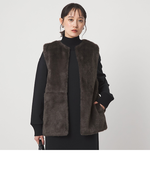 フェイクファー ベスト｜グリーンレーベル リラクシングの通販｜&mall