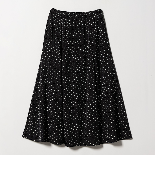 ドット ナロー フレア スカート