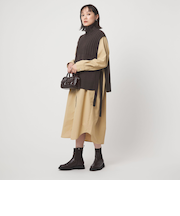 ニット ベスト × シャツ ワンピース セット