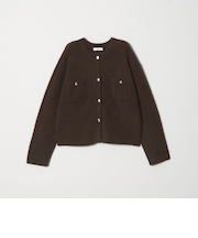 ヘアリー ニット ジャケットライク カーデイガン