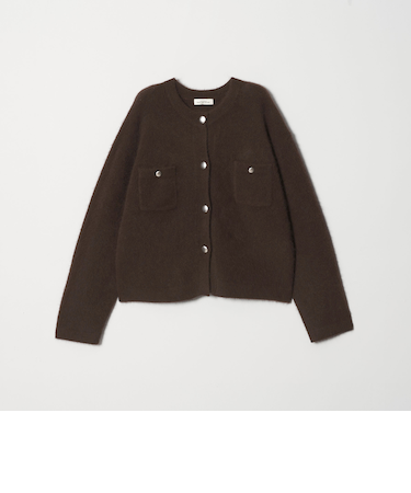 ヘアリー ニット ジャケットライク カーデイガン