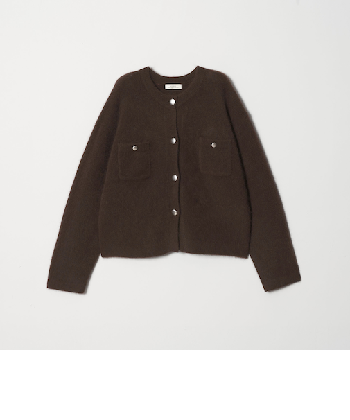 ヘアリー ニット ジャケットライク カーデイガン