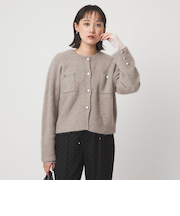 ヘアリー ニット ジャケットライク カーデイガン