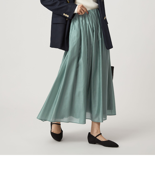 ［size SHORTあり］チンツシアー ギャザー スカート