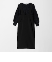 フェザー ニット プルオーバー × ジャンスパースカート セット