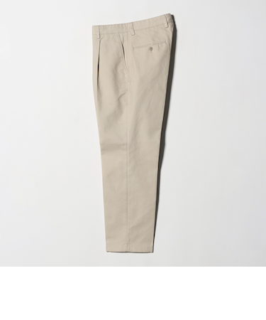 DC コットン 1プリーツ ストレート ドレスチノ パンツ