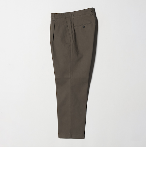 DC コットン 1プリーツ ストレート ドレスチノ パンツ