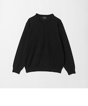 ダブルフェイス ヘンリーネック ニット