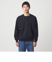 ダブルフェイス ヘンリーネック ニット