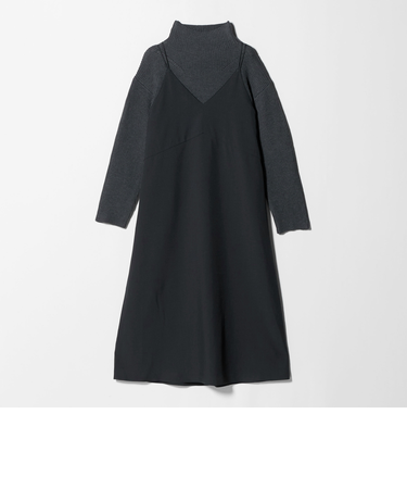 タートルネック ニット × キャミソールワンピース セット