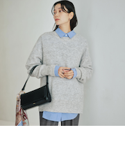 アルパカブレンド クルーネック プルオーバー ニット