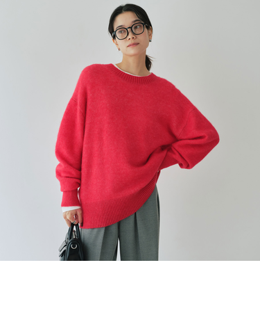 アルパカブレンド クルーネック プルオーバー ニット