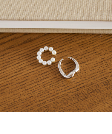 【WEB限定】2本セット イヤーカフ(ホワイトパーツ)/ イヤカフ