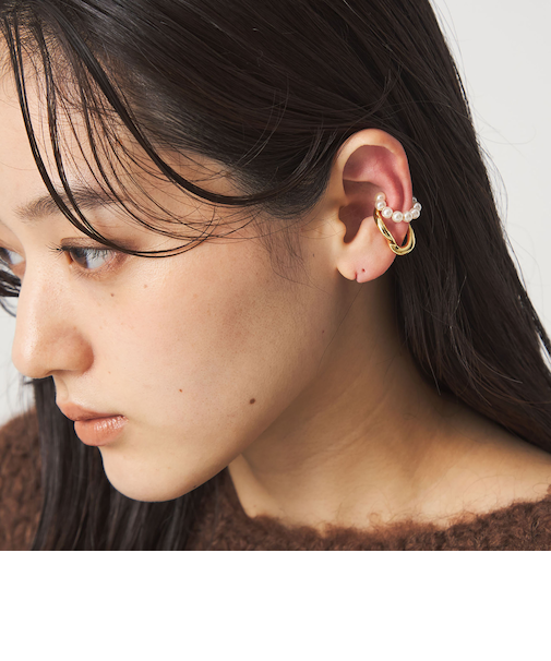 【WEB限定】2本セット イヤーカフ（ホワイトパーツ）/ イヤカフ