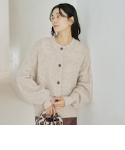 アルパカブレンド クルーネック カーディガン