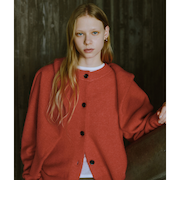 アルパカブレンド クルーネック カーディガン