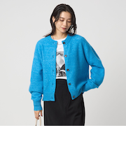 アルパカブレンド クルーネック カーディガン