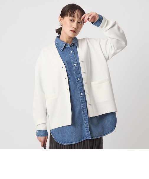 W/AC パフニット カーディガン ウォッシャブル