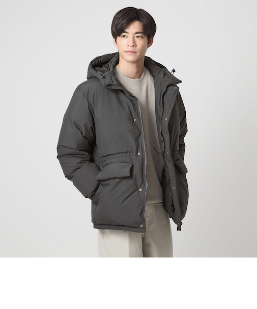 DICROS フード ダウン ブルゾン -撥水-