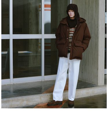 DICROS フード ダウン ブルゾン -撥水-