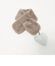 フェイクファー ハートモチーフ マフラー