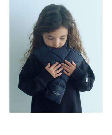 ＜TAION＞ベーシック ダウンマフラー（レオパード） / キッズ