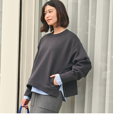 【WEB限定】<at ease>ダンボール スリット プルオーバー カットソー