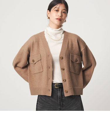 【WEB限定】＜at ease＞ダブルポケット ニット カーディガン
