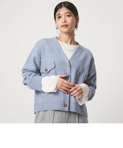 【WEB限定】<at ease>ダブルポケット ニット カーディガン