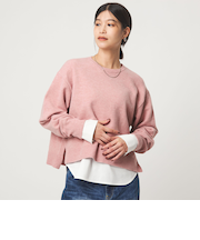 【WEB限定】＜at ease＞サイド スリット プルオーバー ニット ウォッシャブル