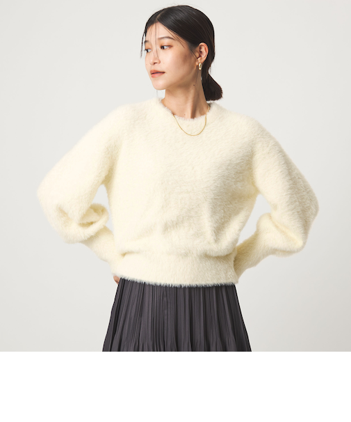 【WEB限定】＜at ease＞フェザーヤーン プルオーバー ニット