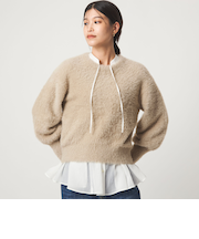 【WEB限定】＜at ease＞フェザーヤーン プルオーバー ニット