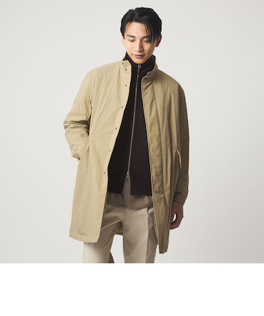 A+ ナイロン パデット モッズ スタンド コート -撥水・保温-